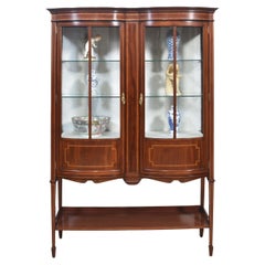 Antique Mahogany bow front display cabinet
