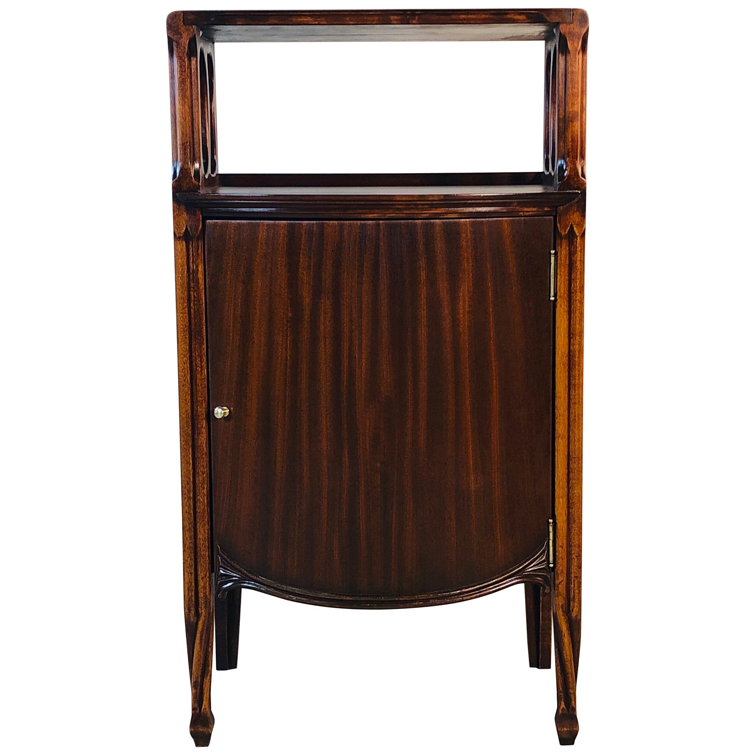 Mahogany Bow Front Storage Cabinet For Sale