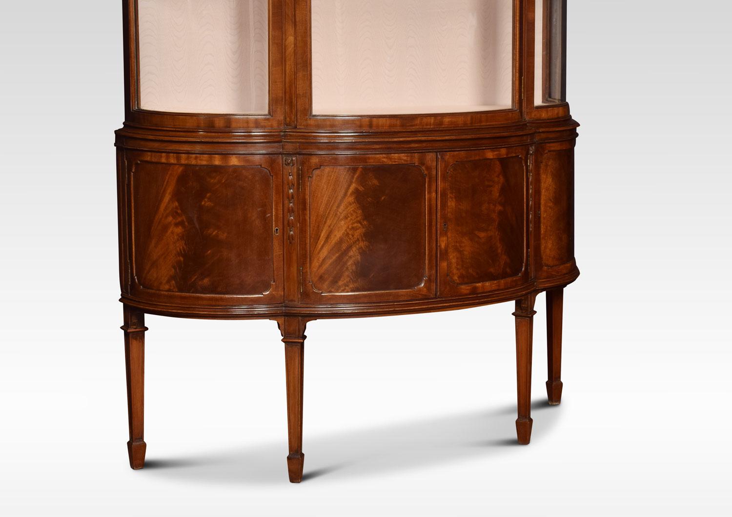 20th Century Mahogany Bow Fronted Display Cabinet