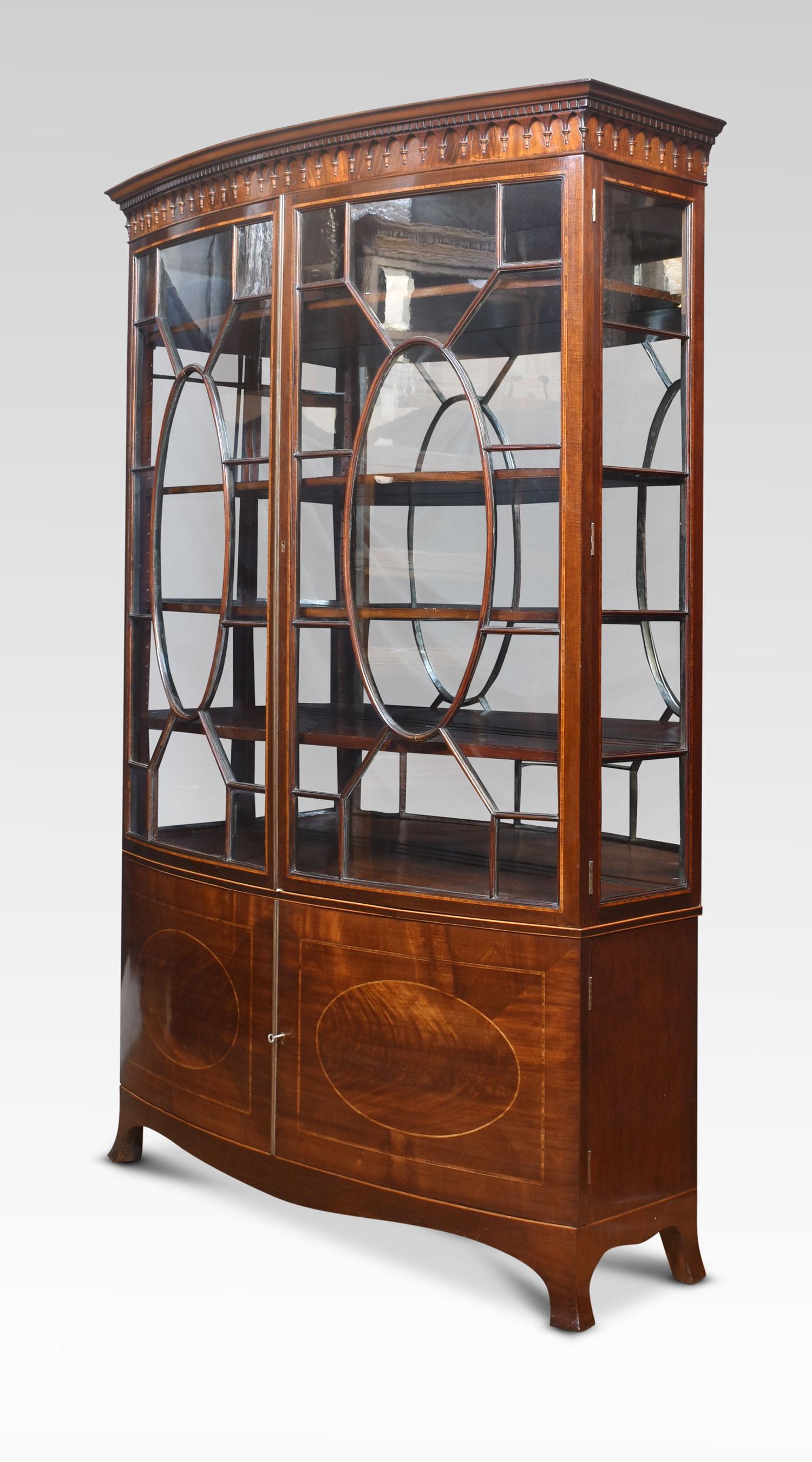 Glass Mahogany Bow Fronted Display Cabinet