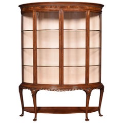 Mahogany Bow Fronted Display Cabinet
