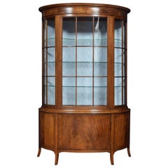 Mahogany Bow Fronted Display Cabinet