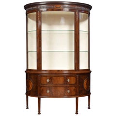 Mahogany Bow Fronted Display Cabinet