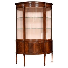 Antique Mahogany Bow Fronted Display Cabinet