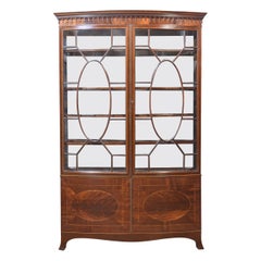 Mahogany Bow Fronted Display Cabinet