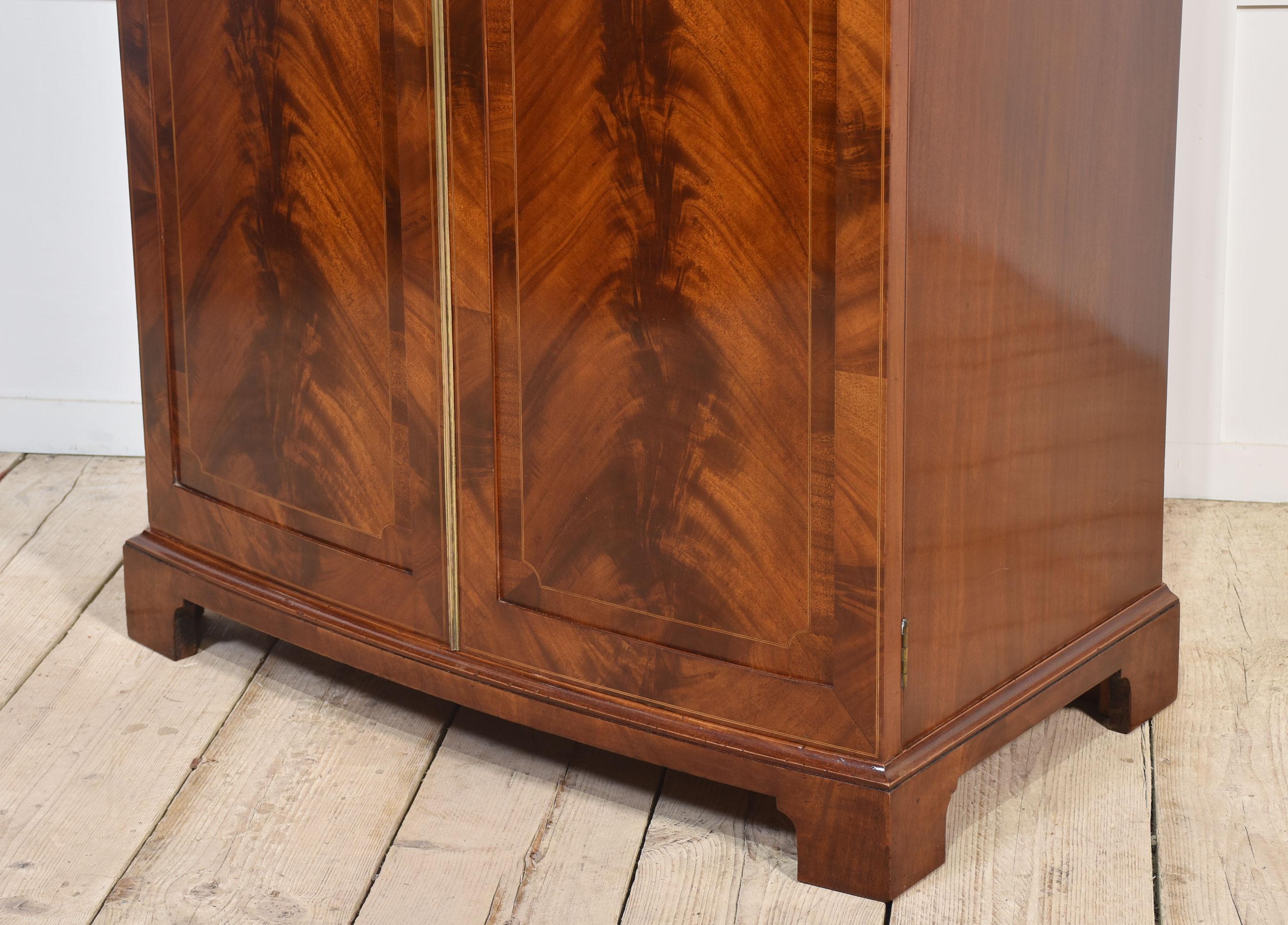 Mahogany bow fronted two door wardrobe 5