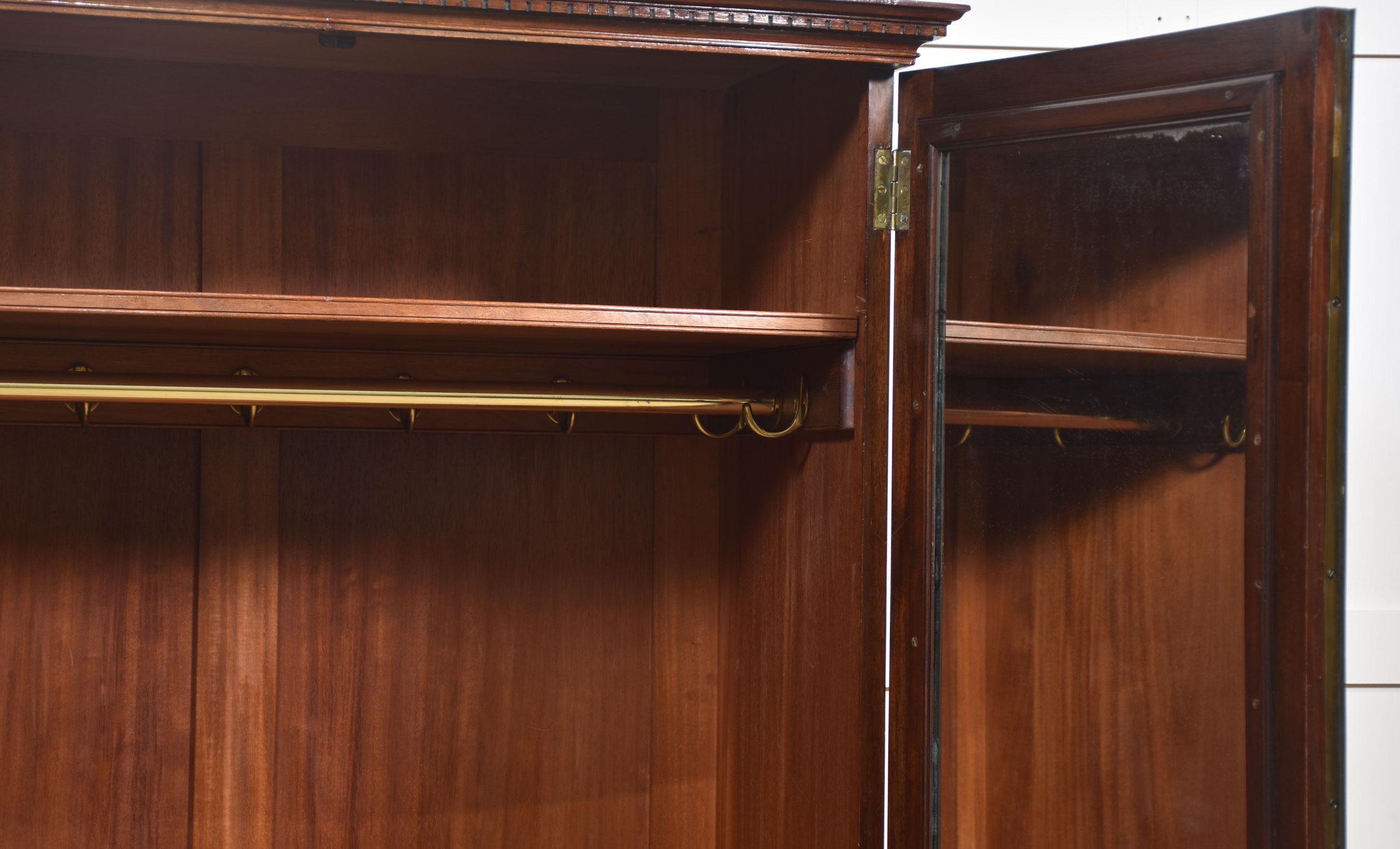 20th Century Mahogany bow fronted two door wardrobe