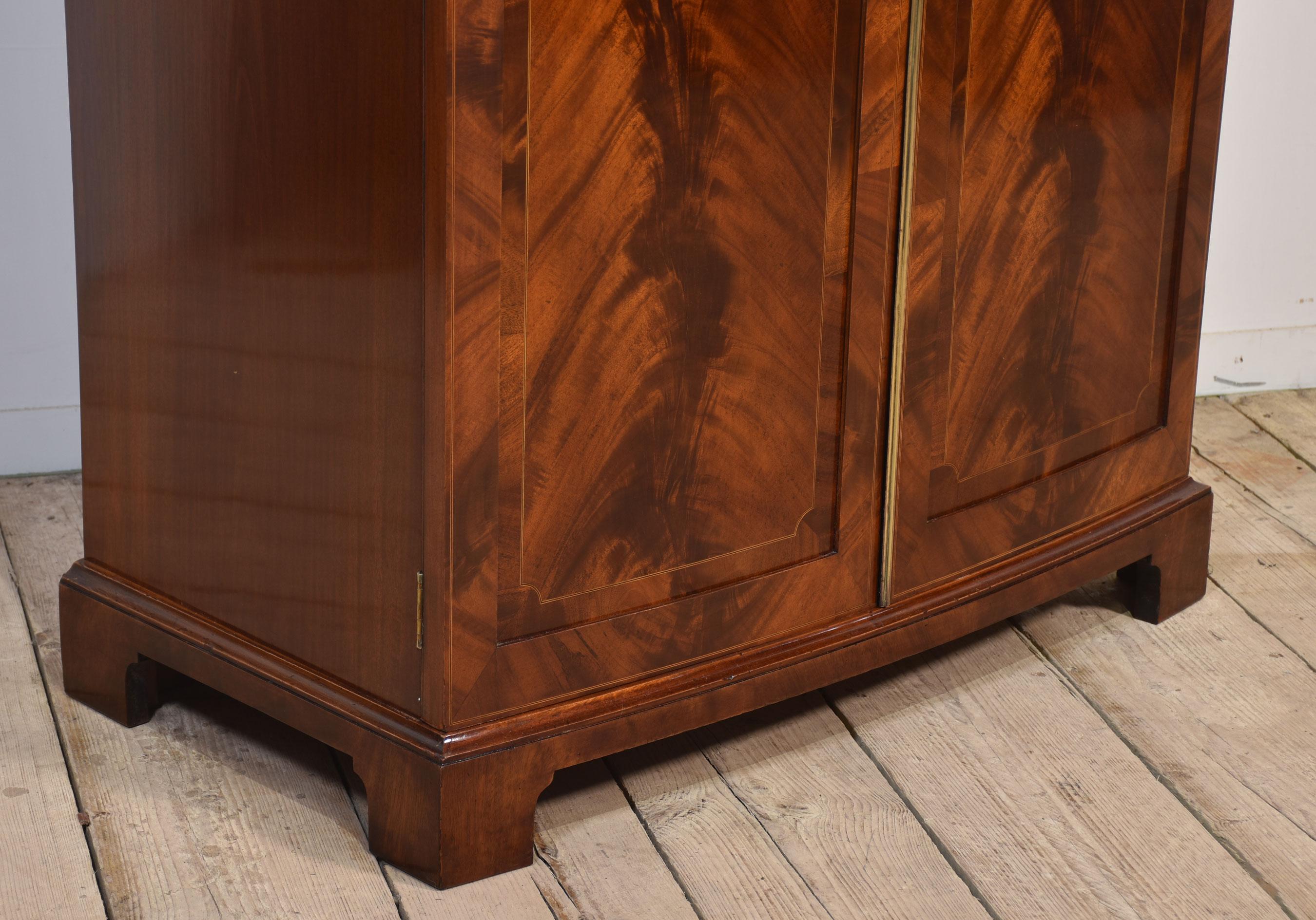 Mahogany bow fronted two door wardrobe 1