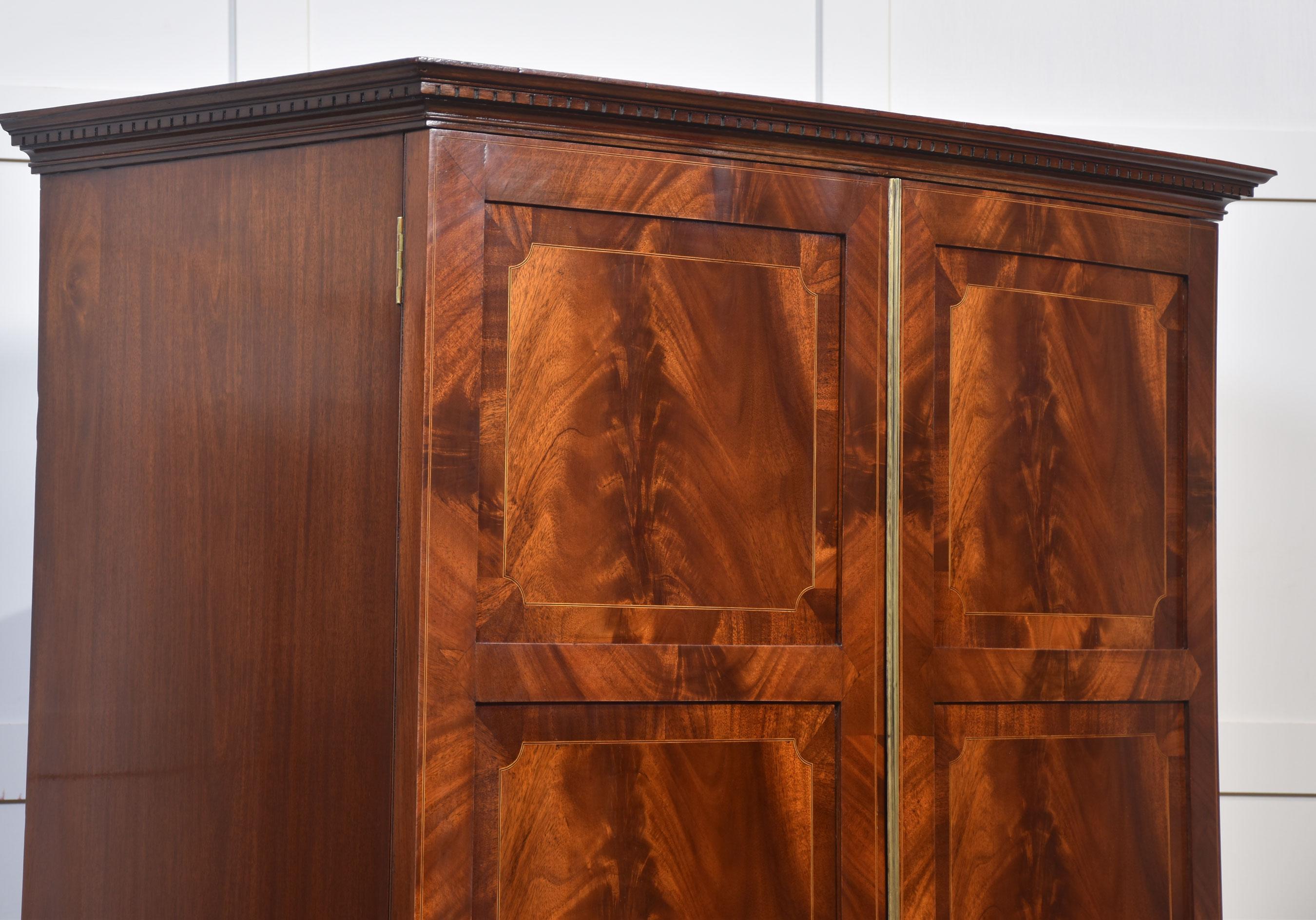 Mahogany bow fronted two door wardrobe 2