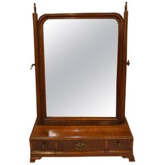 Antique Mahogany Box Base Mirror