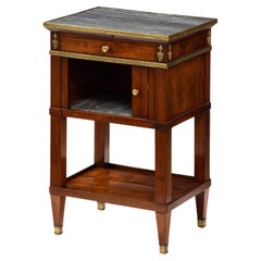 Mahogany, Brass, and Marble Nightstand, Italy, 19th C.