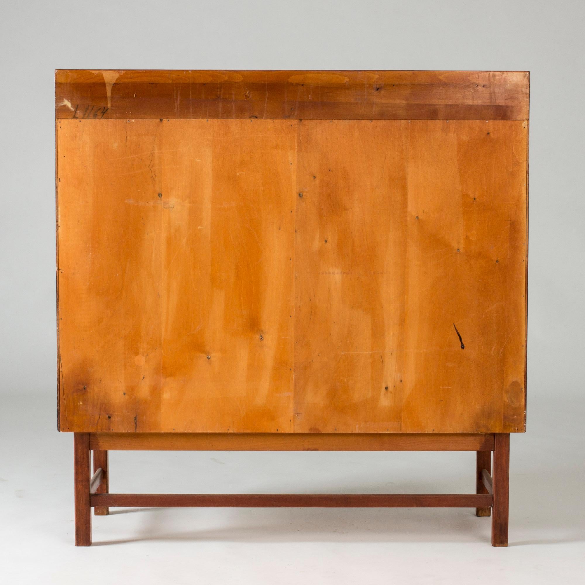 Mahogany, Brass and Rattan Cabinet from Westbergs Möbler, Sweden, 1950s 6