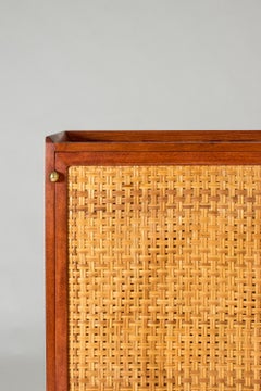 Mahogany, Brass and Rattan Cabinet from Westbergs Möbler, Sweden, 1950s at  1stDibs