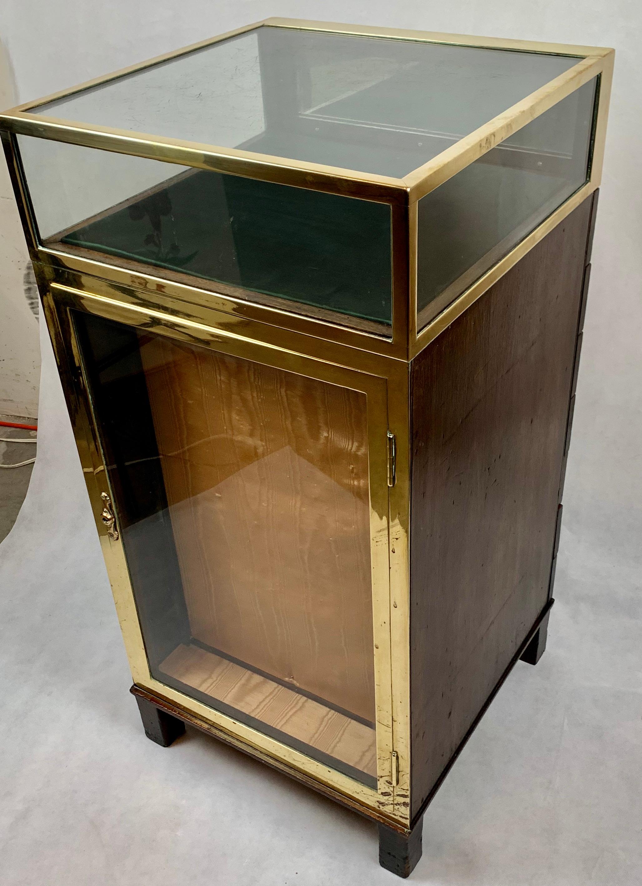 Collector's Mahogany Brass Bound Display Cabinet-England For Sale 7