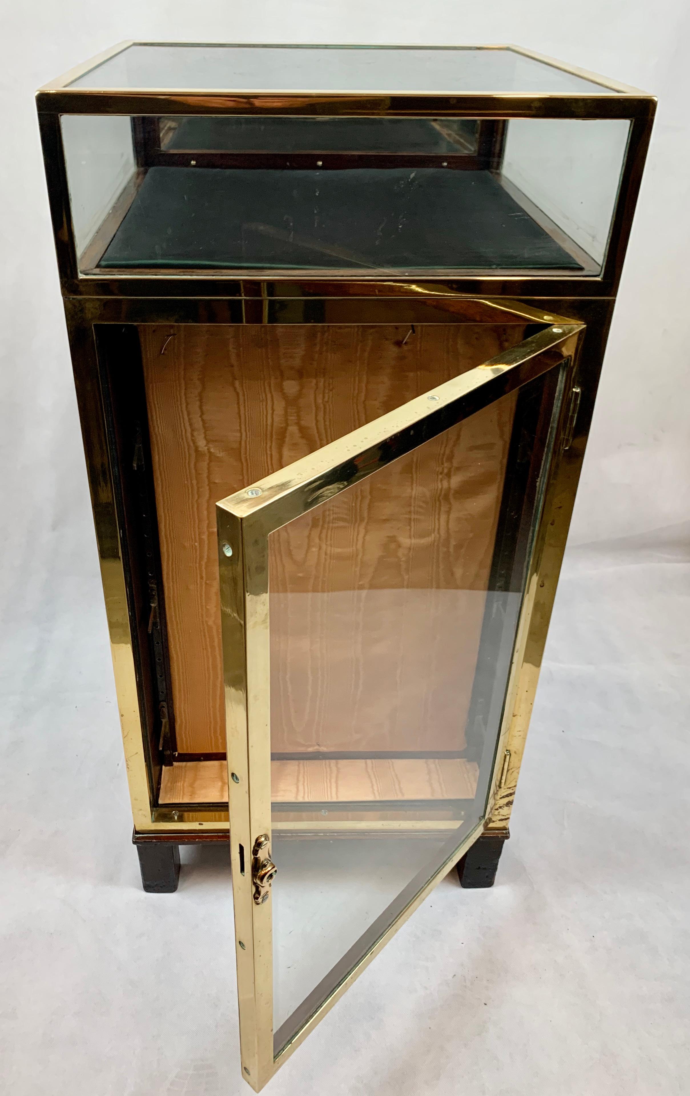 19th Century Collector's Mahogany Brass Bound Display Cabinet-England For Sale