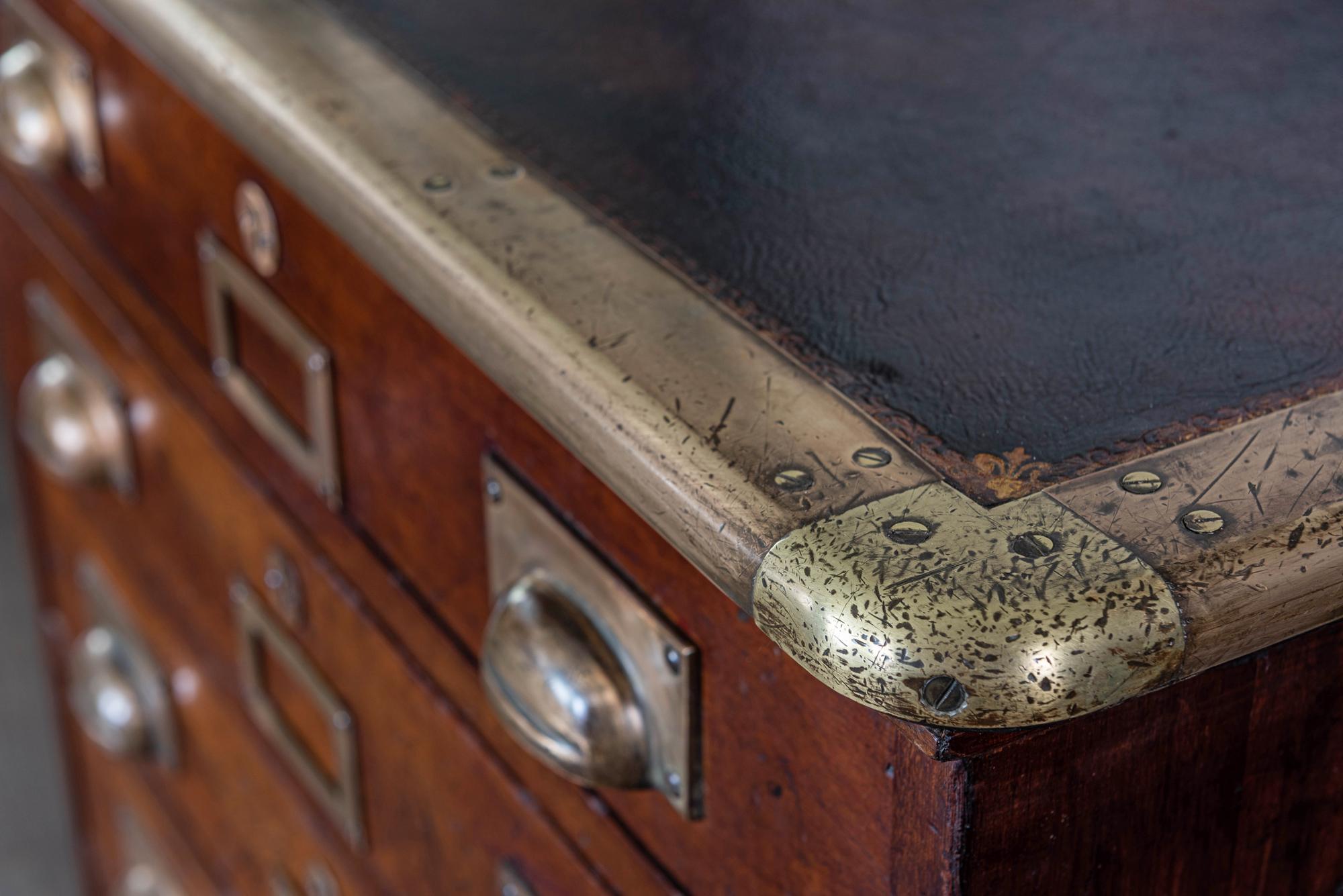 Mahogany Brass Capped Bankers Drawers, English, circa 1920 6