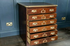 Mahogany Brass Capped Bankers Drawers, English, circa 1920