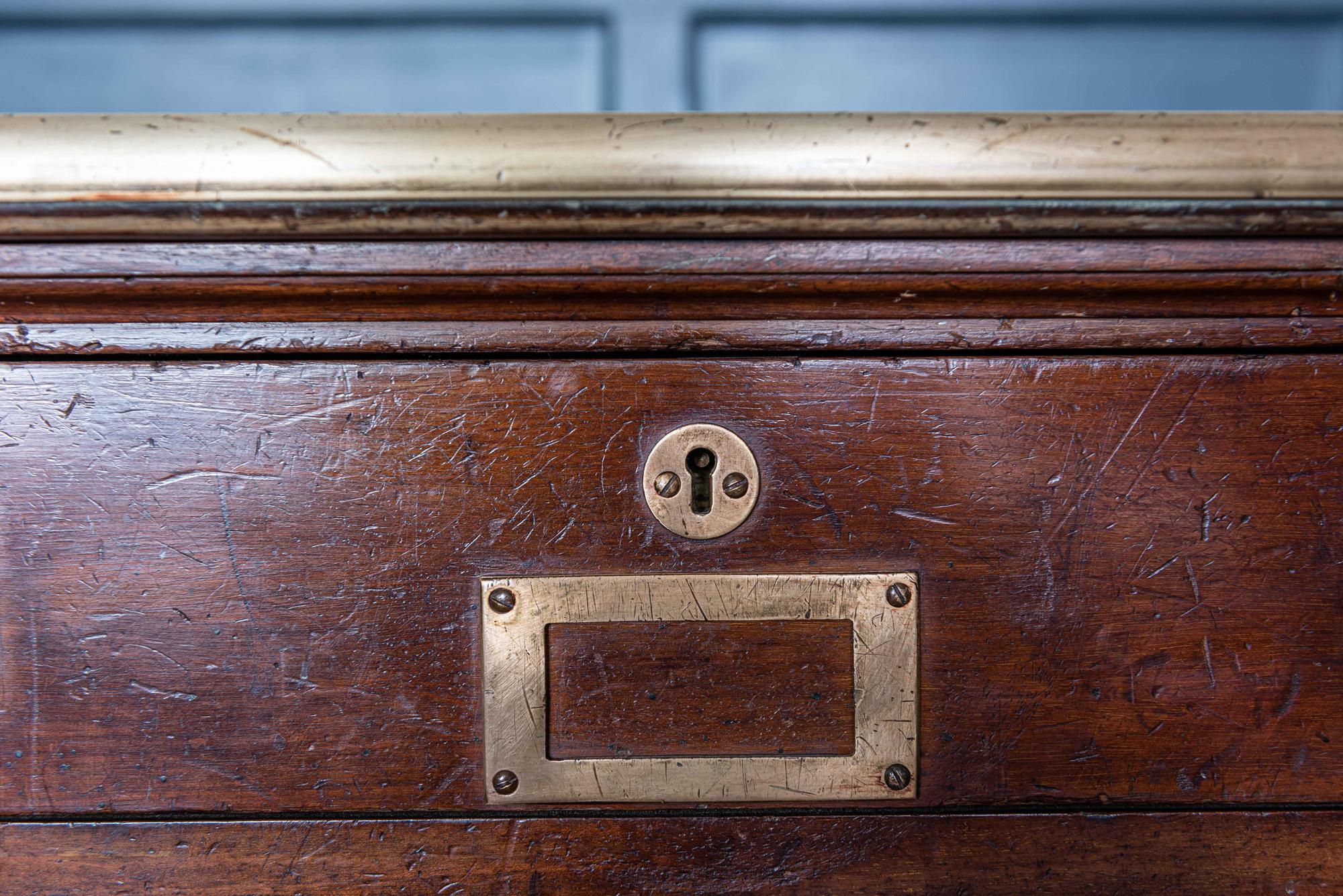 Mahogany Brass Capped Bankers Drawers, English, circa 1920 3