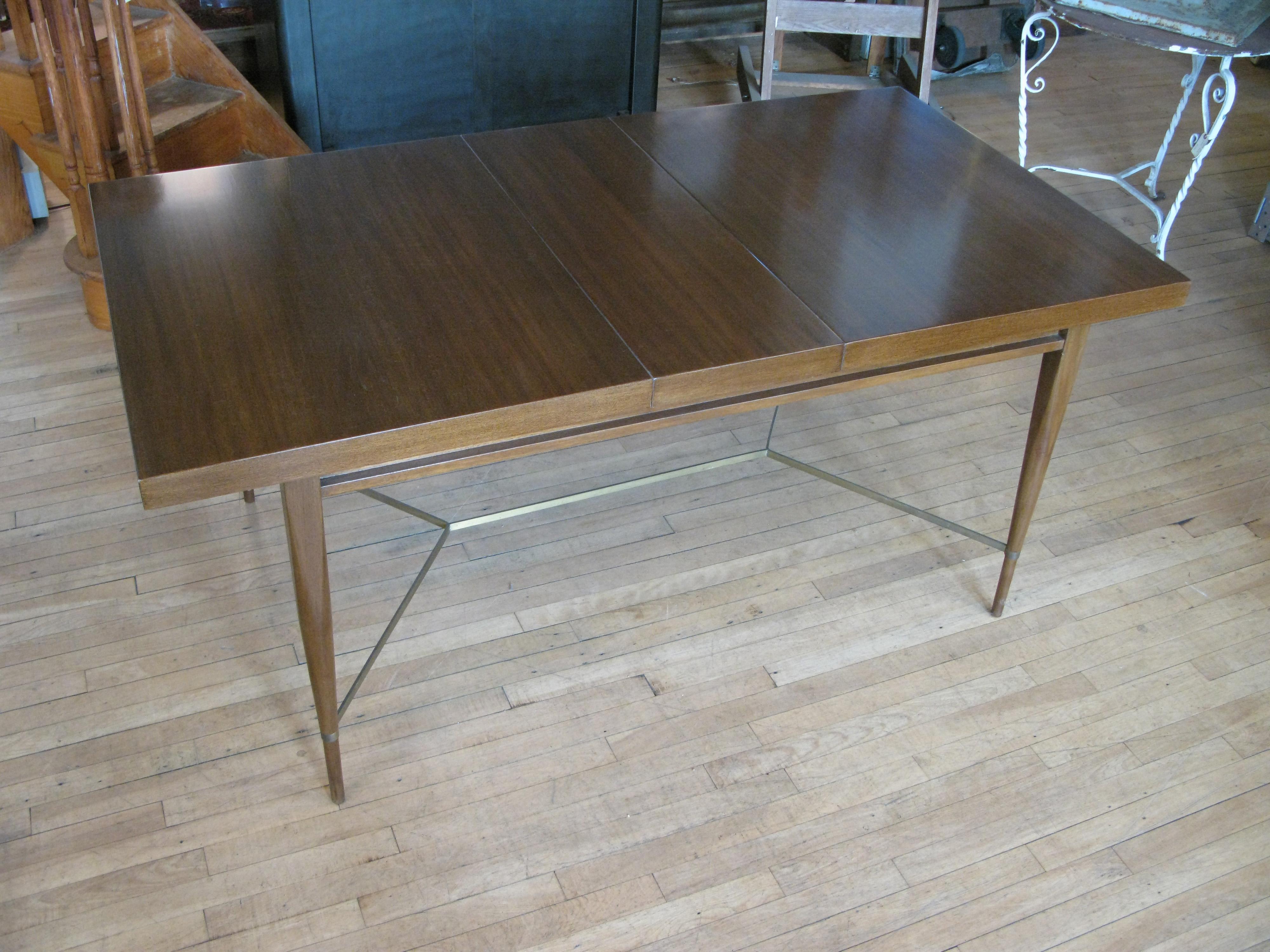 Mahogany & Brass Extension Dining Table by Paul McCobb 1