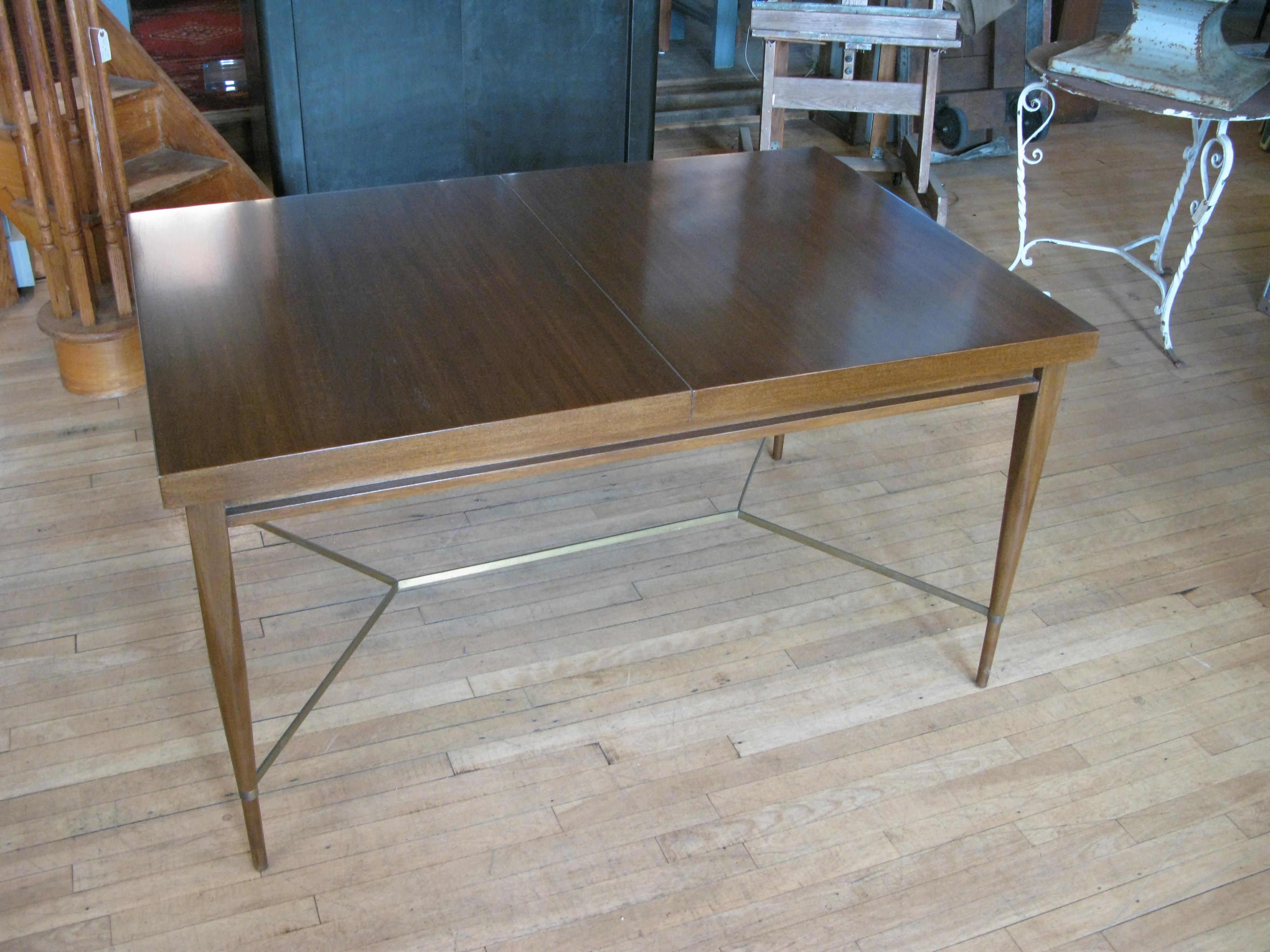 Mahogany & Brass Extension Dining Table by Paul McCobb 2