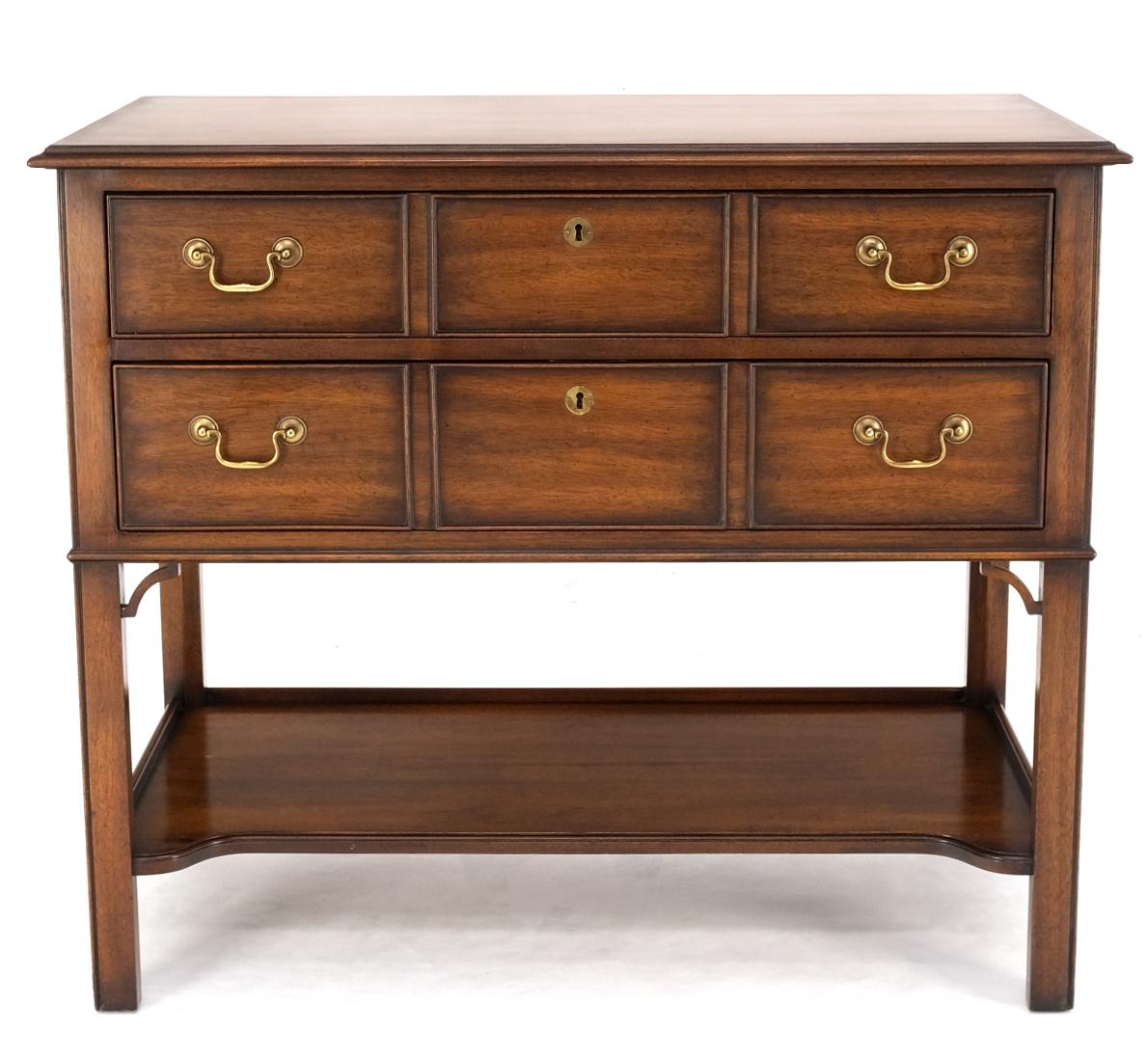Mahogany Brass Hardware Kindel Entry Hall Chest Console Table Buffet Cabinet 8