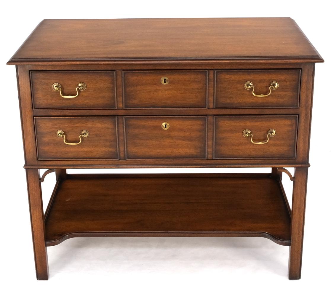 Federal Mahogany Brass Hardware Kindel Entry Hall Chest Console Table Buffet Cabinet