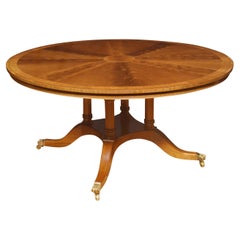 Mahogany brass inlaid circular dining table