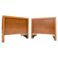 Nachttische aus Mahagoni und Messing von Alfredo Freda, Italien, 1970er Jahre