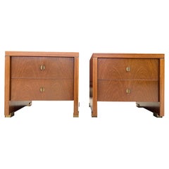 Mahogany & Brass Nightstands by Alfredo Freda, Italy, 1970s