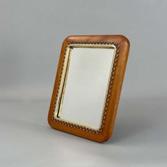 Specchio da tavolo in mogano e ottone, Svezia, anni '40