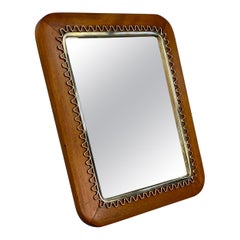 Mahogany & Brass Table Mirror, Sweden 1940s