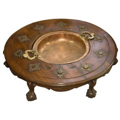 Antique Mahogany Brazier Box, Spain, 18th Century