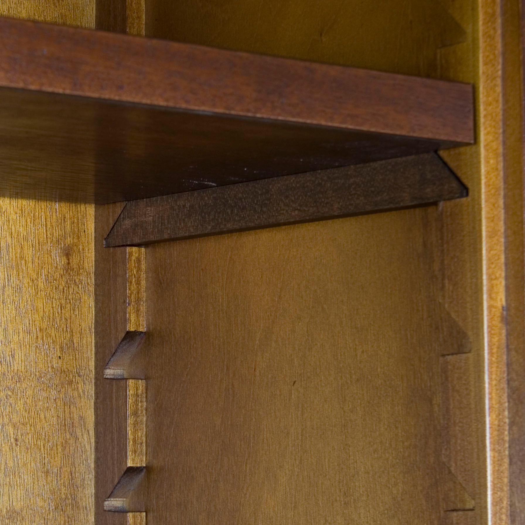 Mahogany Breakfront Glass Door Adjustable Bookcase Cabinet For Sale 3