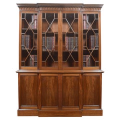 Antique Mahogany Breakfront Library Bookcase