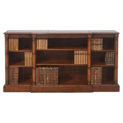 Mahogany breakfront open bookcase