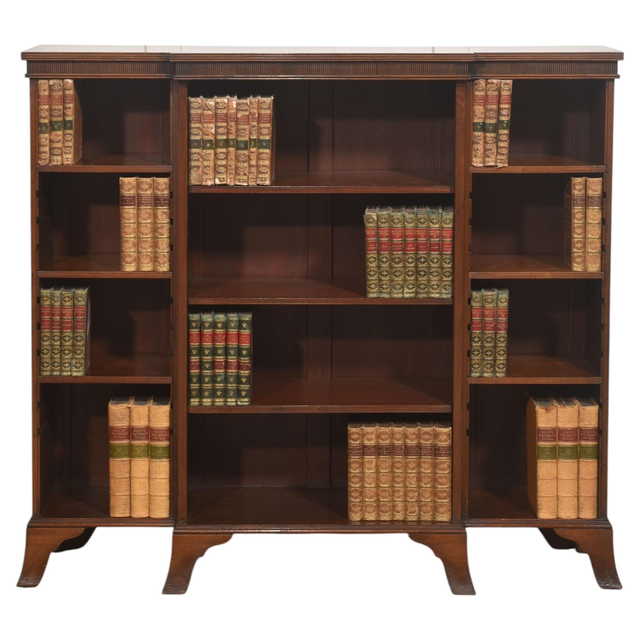 Mahogany Breakfront Open Bookcase