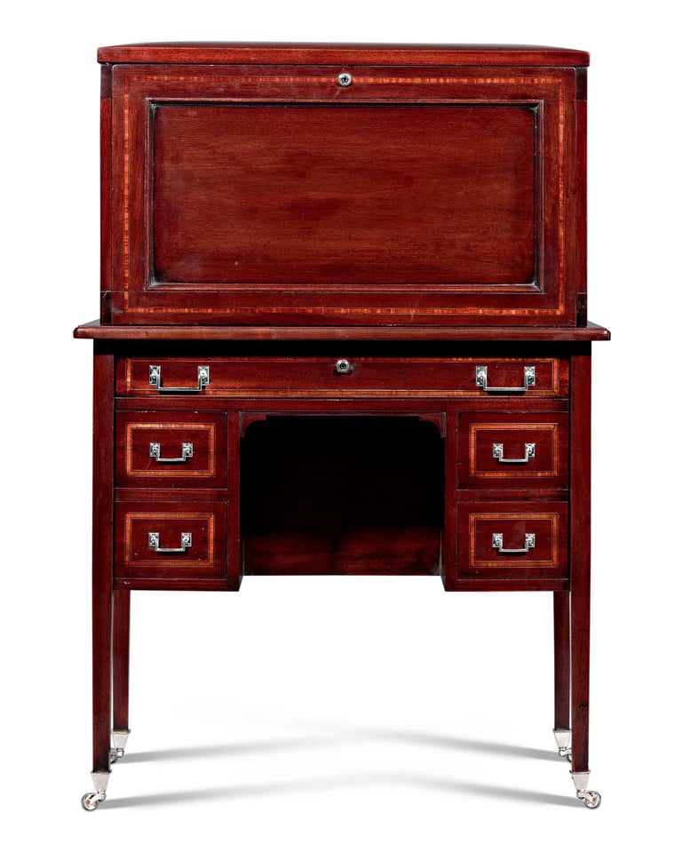 Mahogany British Campaign Desk at 1stDibs