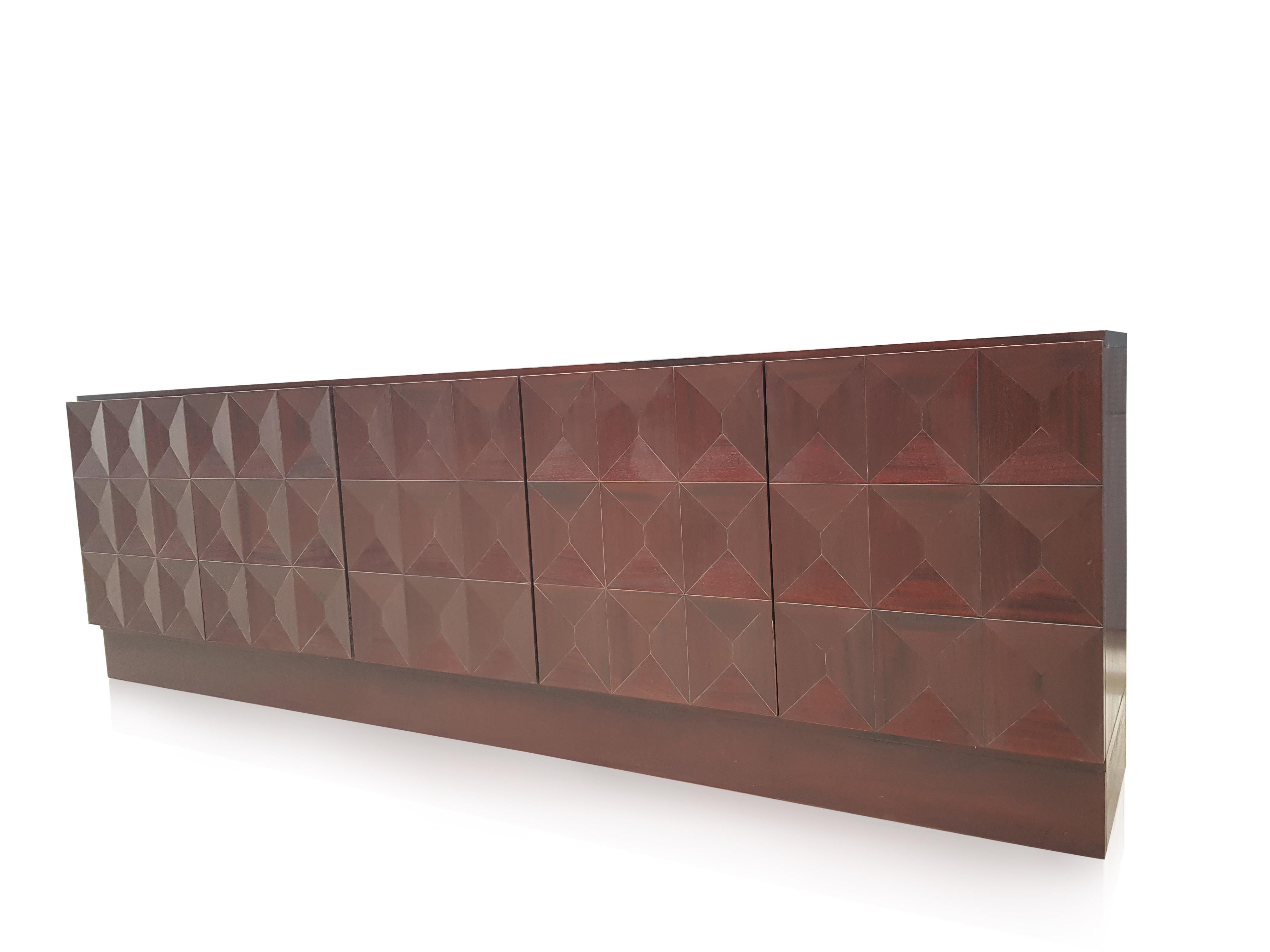Mid-Century Modern Mahogany Brown Credenza from 
