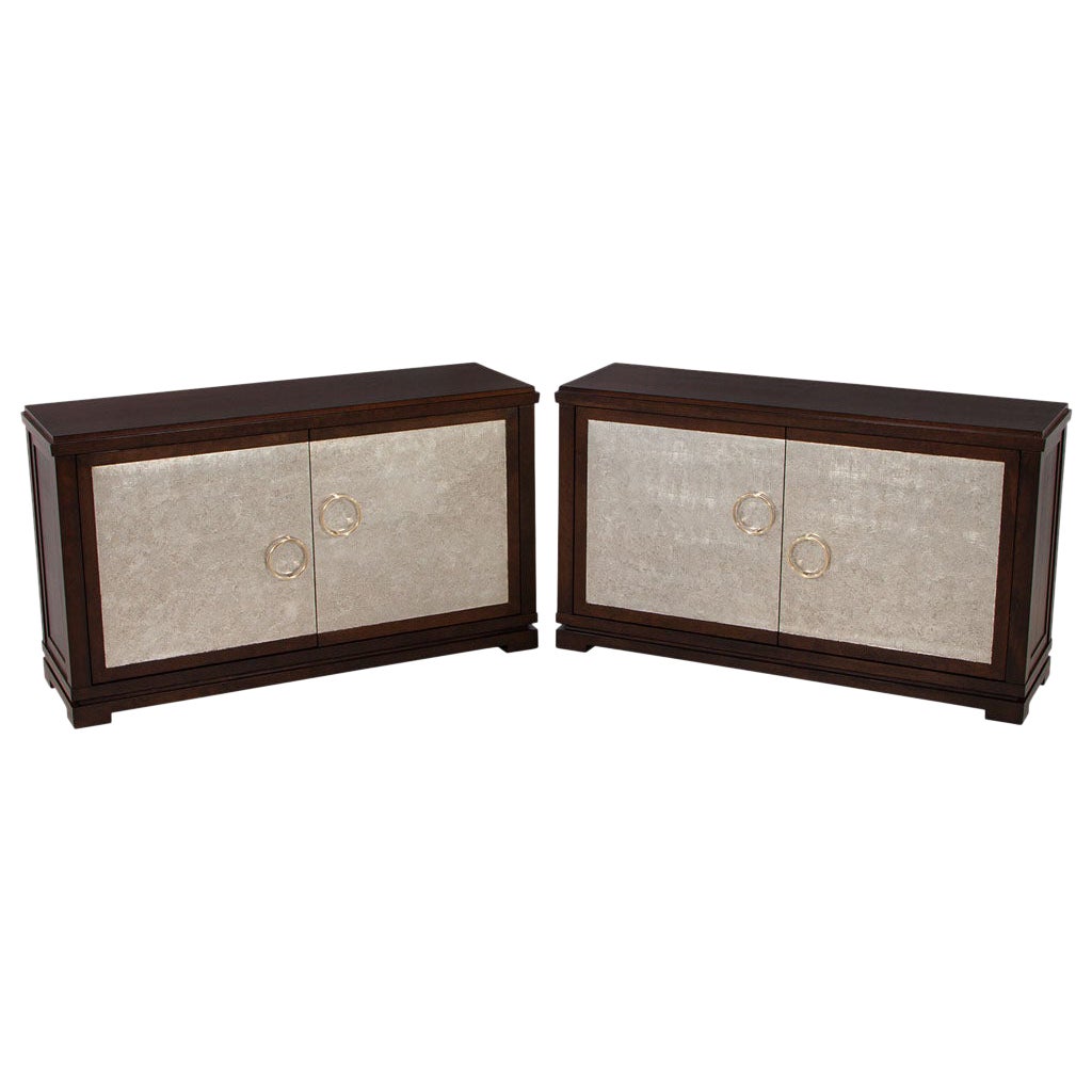 Mahogany Buffet Cabinet with Champagne Leafed Doors by Jacques Garcia