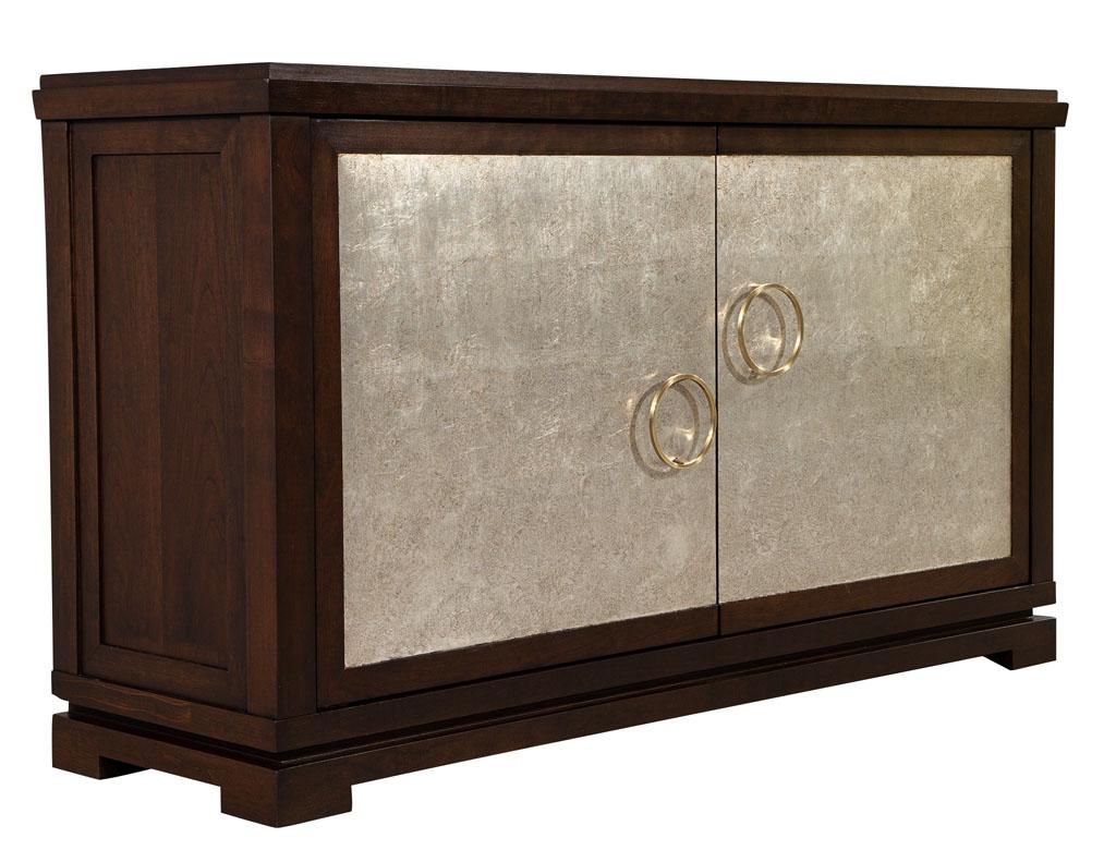 Mahogany Buffet Cabinet with Champagne Leafed Doors by Jacques Garcia For Sale 6