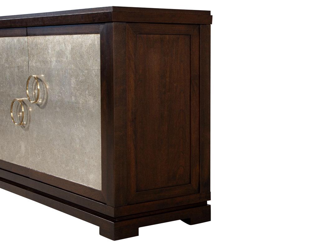 Mahogany Buffet Cabinet with Champagne Leafed Doors by Jacques Garcia For Sale 10
