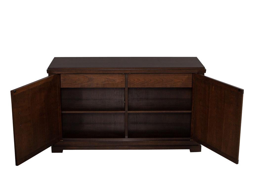 Modern Mahogany Buffet Cabinet with Champagne Leafed Doors by Jacques Garcia For Sale