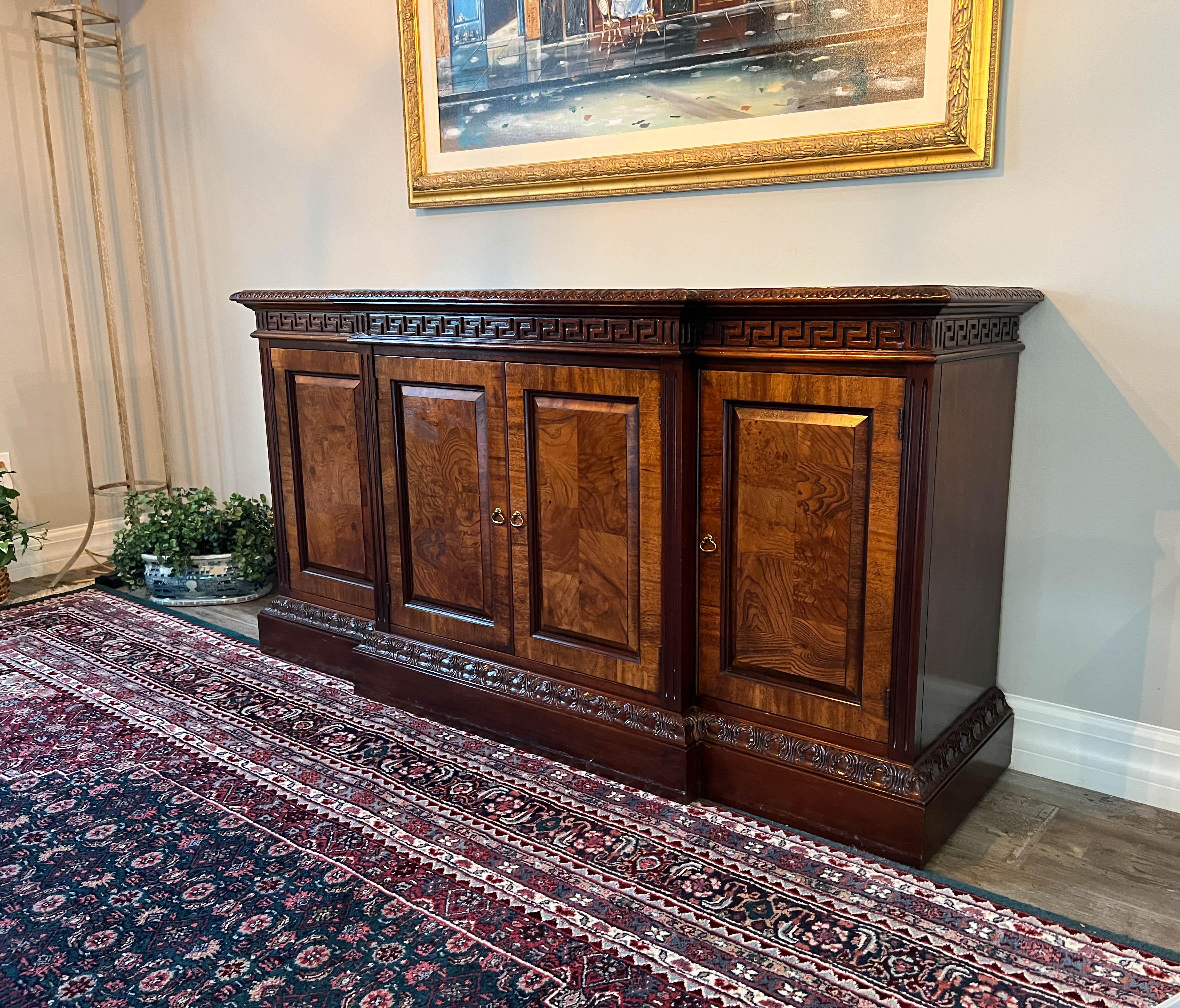 American Mahogany Buffet/Credenza With Marble Top Inset by Hekman