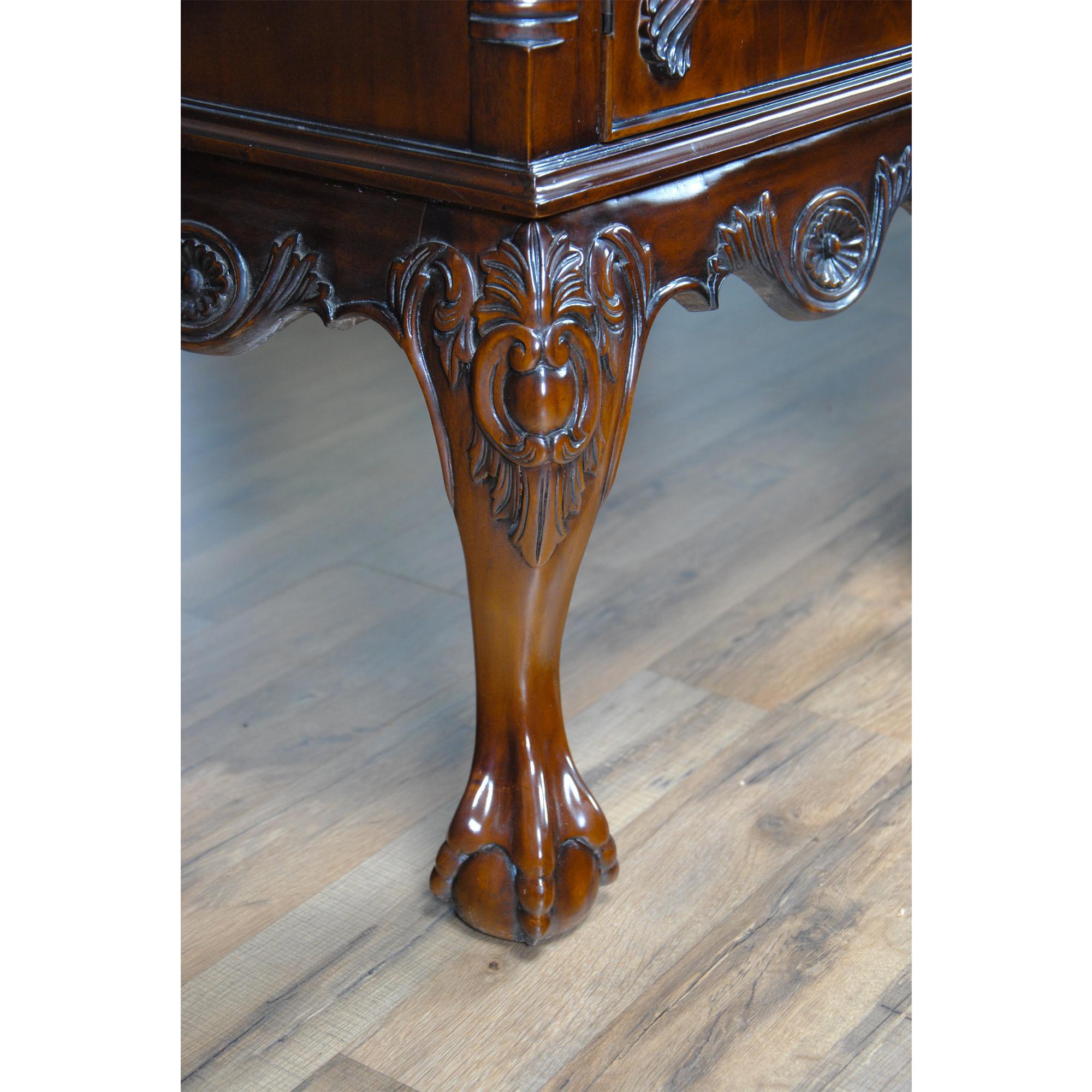 Hand-Carved Mahogany Buffet  For Sale