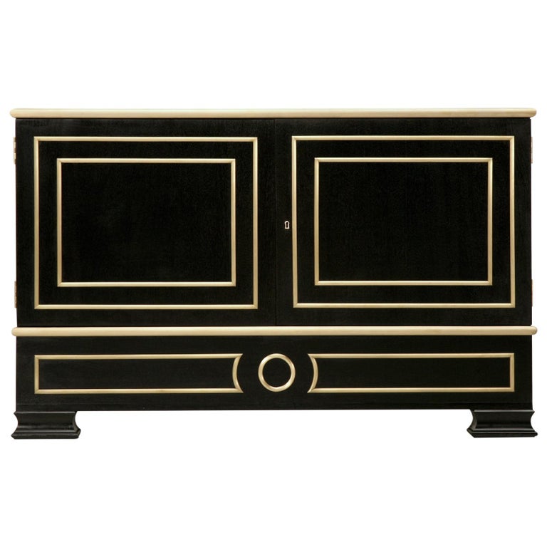 Mahogany Buffet with Solid Bronze Accents, New