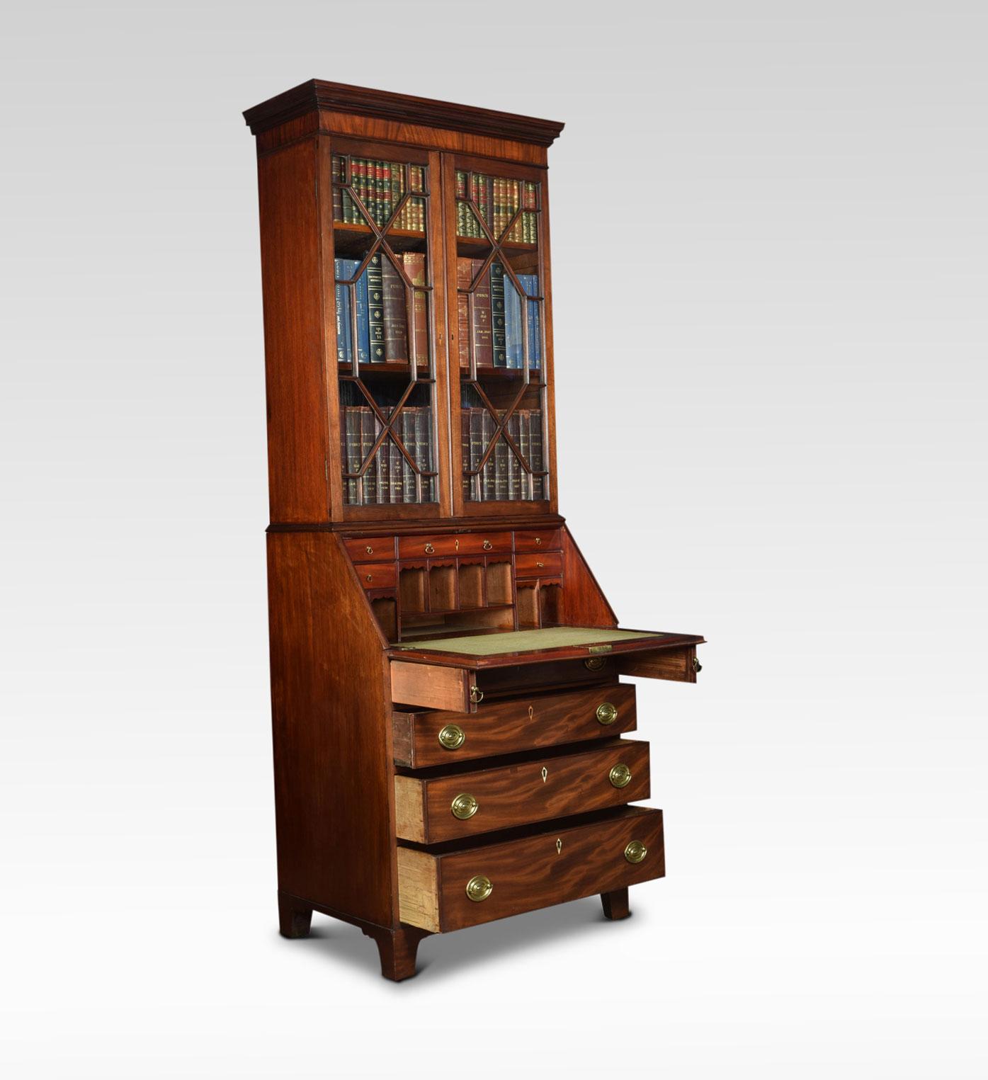 Victorian Mahogany Bureau Bookcase off Small Proportions