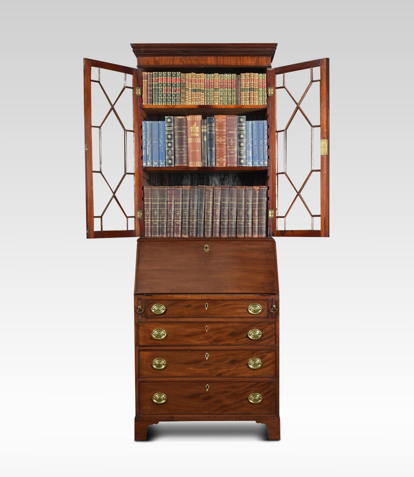 English Mahogany Bureau Bookcase off Small Proportions