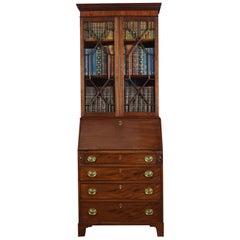 Antique Mahogany Bureau Bookcase off Small Proportions