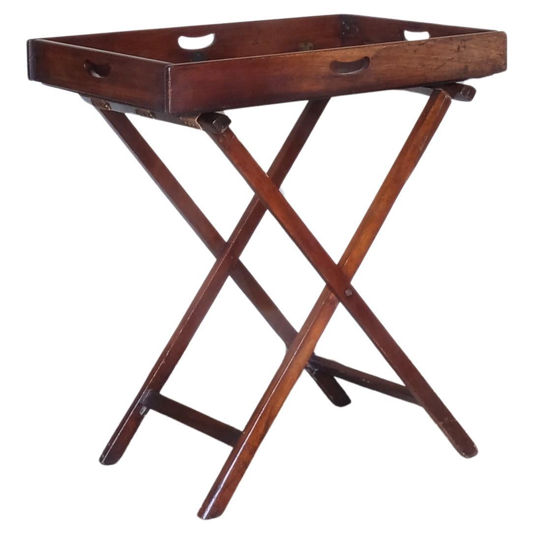 Mahogany Butlers Tray On Stand For Sale