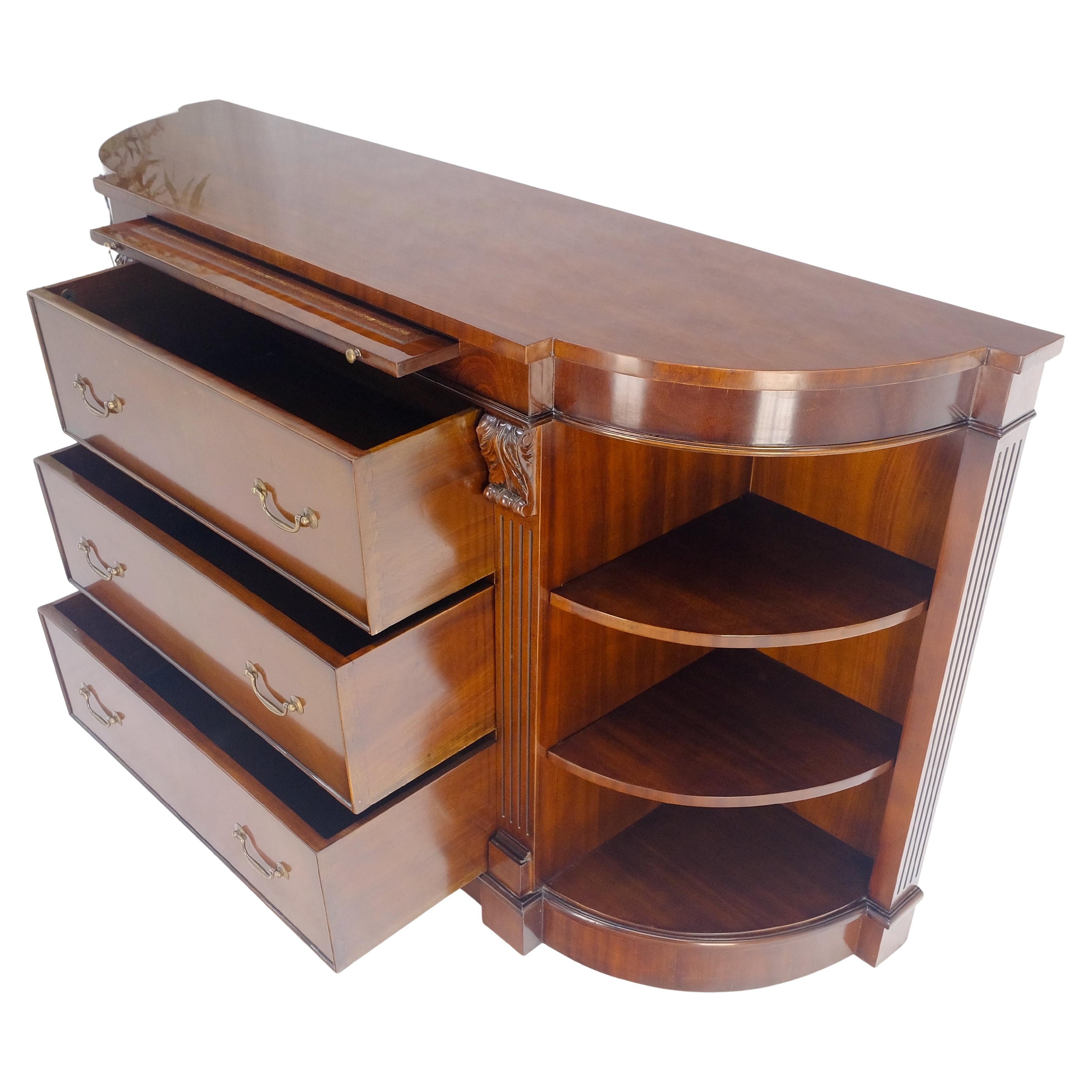 Mahogany c1940s 3 Drawer Shelves Sideboard Credenza Console MINT For Sale